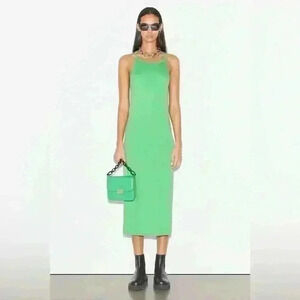 FRAME - CAMI TANK DRESS - Grass Green NWT Sz XS